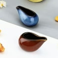 thumbnail image 6 of 2 Pack Fine Porcelain Gravy Boat, 3.5Oz/100 ml Small Ceramic Creamer Container with Spout, Coffee Sauce Milk Pitcher Set for Breakfast Restaurant Home Salad Dressing(Blue & Dark Red), 6 of 7