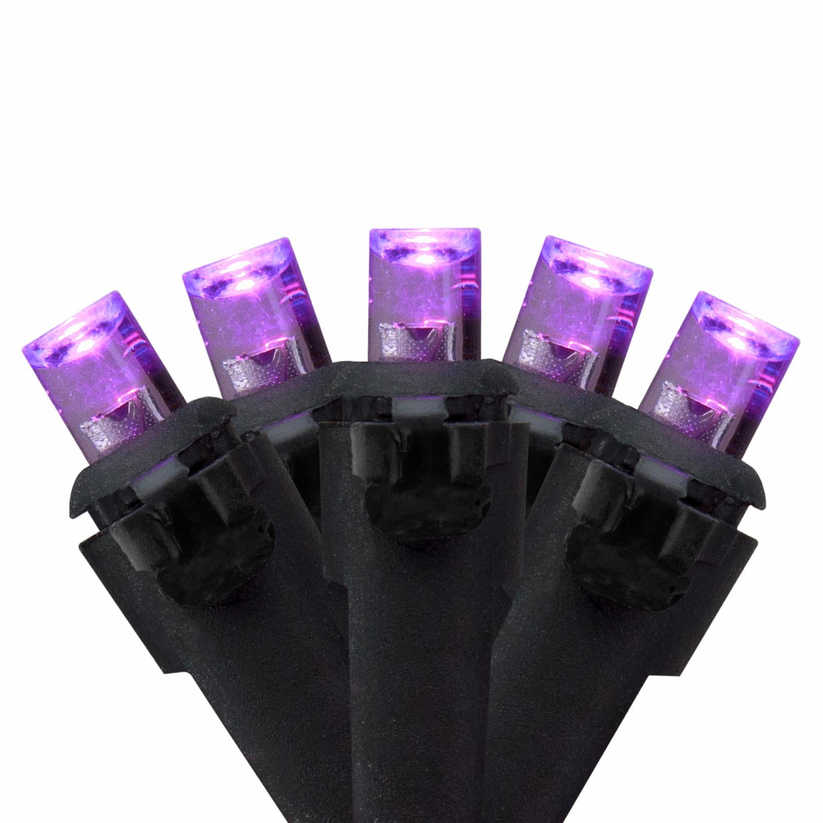 Northlight 50 Count Wide Angle Purple LED Christmas Lights 16 ft Black Wire