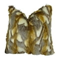thumbnail image 5 of Thomas Collection Light Brown Gold White Luxury Rabbit Faux Fur Pillow - 17403, 5 of 5
