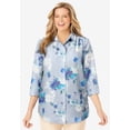 thumbnail image 6 of Woman Within Plus Size No Iron Three-Quarter Sleeve Peachskin Shirt, 6 of 6