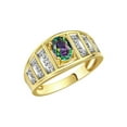 thumbnail image 3 of RYLOS Bagues pour Femmes Bague en Or Jaune 14K Style Classique Pierre Précieuse Ovale 7X5MM et Bague en Diamant Juin Alexandrite Bijoux Taille 5, 3 of 7