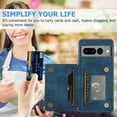 thumbnail image 4 of Phone Case for Google Pixel 7 Pro 5G Wallet Cover with Tempered Glass Screen Protector and Slim Credit Card Holder Stand Magnetic PU Leather Cell Accessories Pixel7Pro Pixel7 XL Seven 7Pro 6.7 Blue, 4 of 7