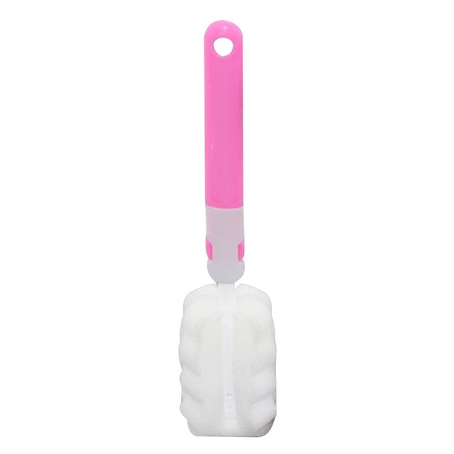 Cepillo de limpieza de botellas desmontable suave para copas de vino tazas de agua (rosa)