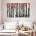 thumbnail image 2 of Elephant Stock Red Birch Forest Wall Art - Horizontal Multi Panel Canvas - Living Room Wall Decor - Floral And Botanical Multi Panel - Red And White Decor - 50" x 32", 2 of 4