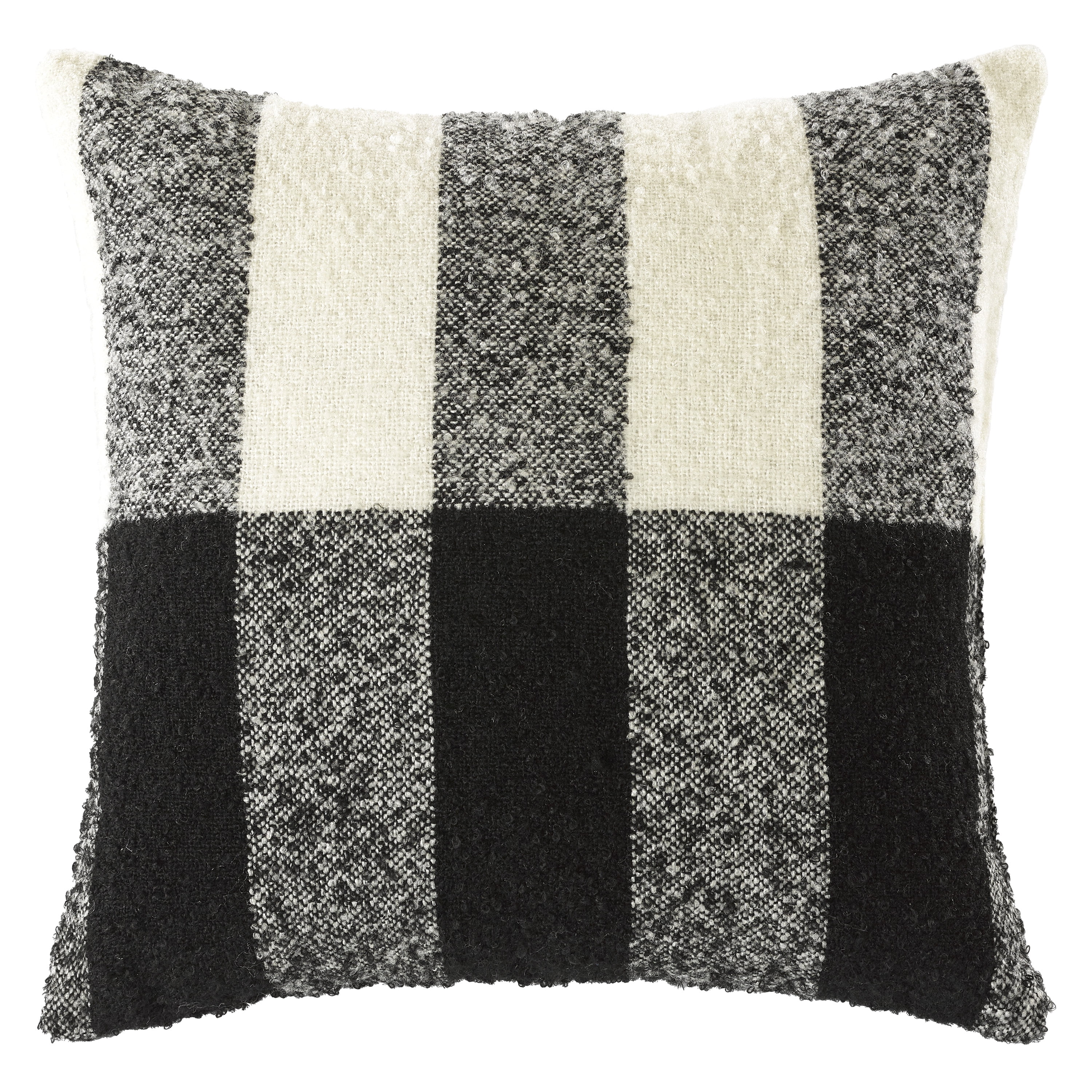 (2 pack) Mainstays 18"x18" Black and White Plaid Decorative Throw Pillow