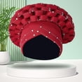 thumbnail image 1 of Envolturas de cabeza de turbante , bufanda de cabeza de diamantes de imitación con cordones, gorro de mujer Beanie Cap Bonnet Hijab Hat para Color Fernando turbante africano, 1 of 8