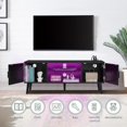 TV Stand with LED Lights & Power Outlet for 55 Inches TV, MidCentury