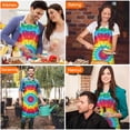 thumbnail image 4 of Rainbow Tie Dye Circular Pattern Apron-Garden Aprons for Women with Pockets-Cotton Linen Waterproof Kitchen Cooking Gardening Aprons Adjustable for Kitchen,Cooking,BBQ and Salon 33x27 Inch, 4 of 7