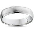 thumbnail image 1 of Alliance de Mariage pour Homme en Or Blanc 10K 6 mm Brossée, Ajustement Confortable, 1 of 2