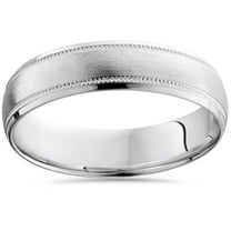 Pompeii Mens Satin White Gold Wedding Band 6mm (,)
