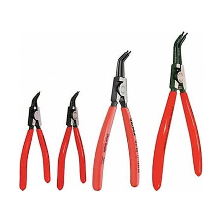 UPC: 0843221007133 | Knipex 9K 00 19 02 US Steel External Circlip Snap-Ring Pliers Set- 4pc