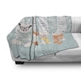 thumbnail image 2 of Woodsy Soft Flannel Fleece Blanket, Snowy Winter Theme in the Wild Nerdy Animals in Scarfs Merry Christmas, Cozy Plush for Indoor and Outdoor Use, 70" x 90", Pale Seafoam Multicolor, by Ambesonne, 2 of 5