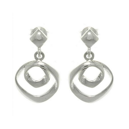 Jewelry Trends Sterling Silver Free Form Circles Hoop Dangle Earrings Jewelry Trends Sterling Silver Free Form Circles Hoop Dangle Earrings