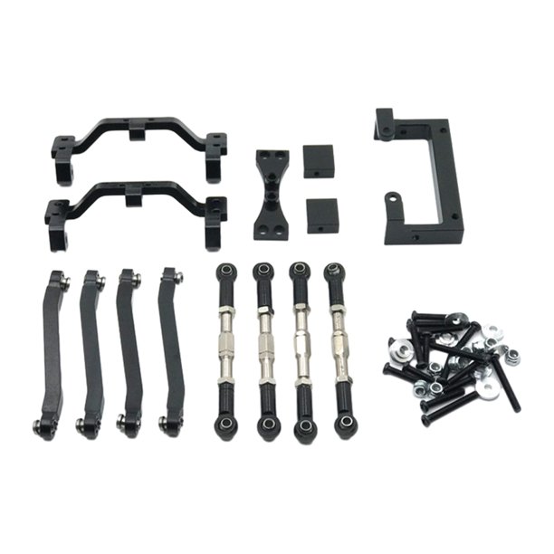 Conjunto de varillas de enlace de dirección Vogacara 1/12 14 piezas modelo RC negro