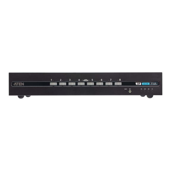 ATEN 8-Port USB DisplayPort Dual Display Secure KVM Switch (PSD PP v4.0 Compliant) - 8 Computer(s) - 1 Local User(s) - 3840 x 2160 - 50 Hz, 60 Hz - 10 x USB - 18 x DisplayPort - Desktop