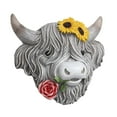 thumbnail image 5 of Highland Cow Head Wall Art Decor Resin Material Vintage Touch for Indoor Outdoor Garden Entryway, 5 of 9