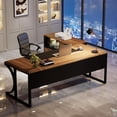 thumbnail image 5 of Tribesigns L-Shaped Executive Desk and Mobile 2 Drawer Led Light File Cabinet Combo, 29.5"H, Adult, 5 of 6