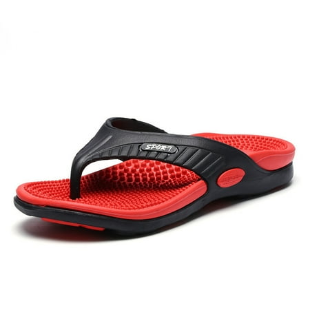 

Awevudst Men s Flip Flops Non-Slip Quick Drying Beach Acupressure Thong Sandals