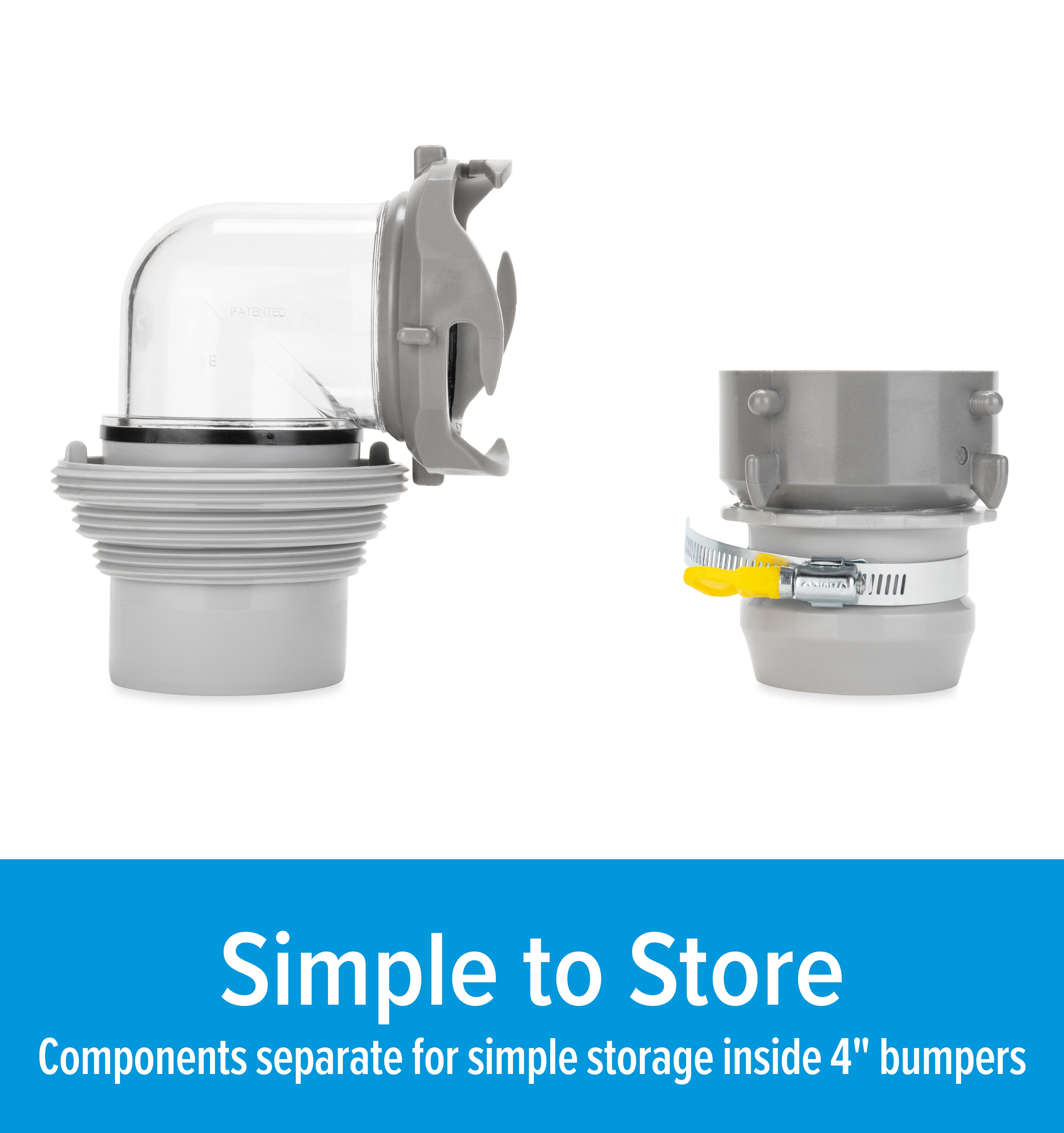 Camco RV Straight Hose Adapter and Easy Slip 4-in-1 Elbow Kit (39214)