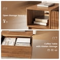 thumbnail image 4 of Gelloan Lift Top Coffee Tables for Living Room, Fluted Rectangle Wooden Coffee Table with Storage Shelf and Hidden Compartment,Walnut, 4 of 6
