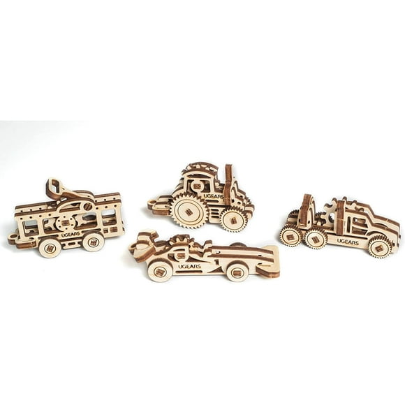 UGears U-Fidget Vehicles (4 models) - 14 Pieces (Easy)