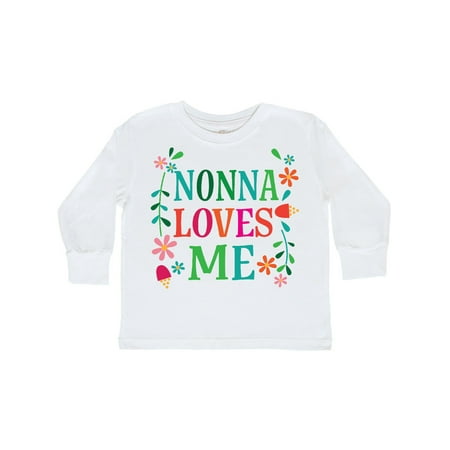 

Inktastic Nonna Loves Me Granddaughter Gift Toddler Toddler Girl Long Sleeve T-Shirt