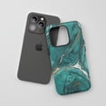 thumbnail image 3 of Teal Marble Gold Vein For All iPhone Series Tough Phone Case, 3 of 7