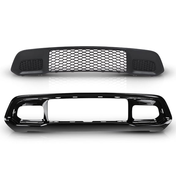 Black Front Lower Grille & Bumper Grill Bezel Fit for 2017-2022 Jeep Grand Cherokee