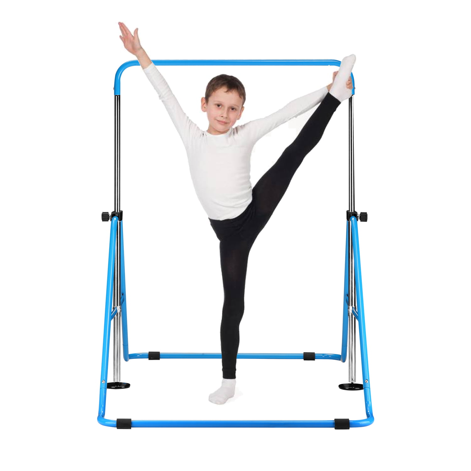 Horizontal Bar Junior Kids Training Bar Gymnastics Indoor Sports Adjustable Blue 