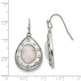 thumbnail image 4 of White Stainless Steel Earring Drop & Dangle Women'S Cubic Zirconia CZ Quartz Rose, 4 of 4
