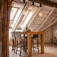 thumbnail image 5 of FSLiving Adjustable Height H Type Track Lighting Natural Wood E26 Socket Chandeliers Amber Tulip Glass Lampshade 6.5 ft Dimmable Pendant Light Decorate for Plant Kitchen Island Customizable, 5 of 7