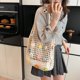 thumbnail image 5 of Ganchillo Bag Mujeres Gran Capacidad Damas Flowies Hombro Diario () Blanco, 5 of 9