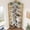 7F-Gold + White Relief, variant on Space-Saving L-Shaped Corner Bookshelf – 7-Tier Industrial Bookcase with Beaded Design, Sturdy Metal Frame & MDF, Modern Display Shelf for Living Room, Bedroom, or Home Office