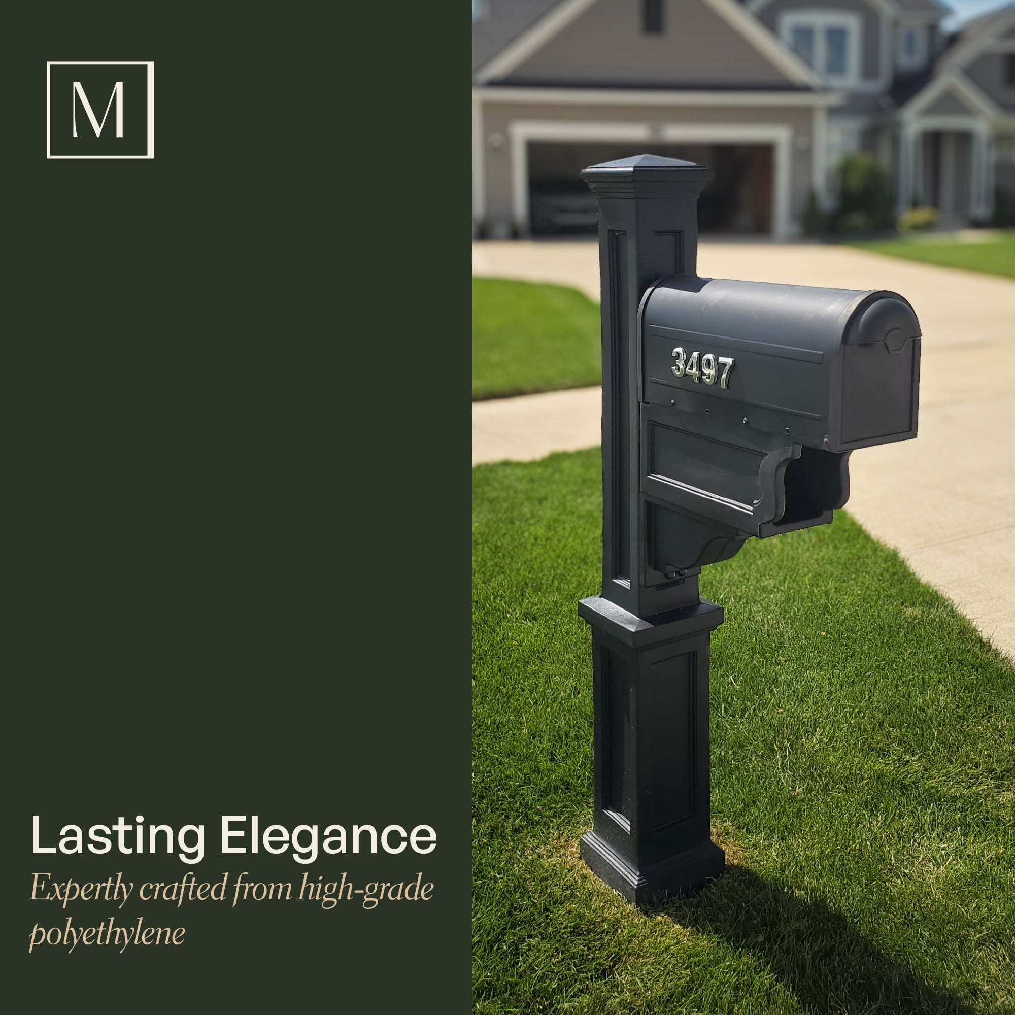 Mayne Dover Mailbox Arm Mount Black Plastic Mailbox Post - Walmart.com