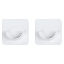 LAMIRO Set of 2 U-shaped curtain rod holders - Self-adhesive plastic hooks - No drilling required - For home,bedroom,bathroom
