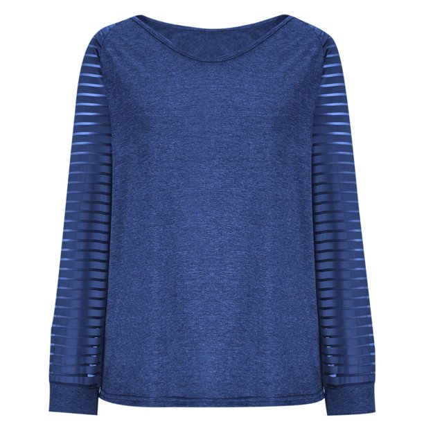 Puntoco Camiseta holgada informal a rayas de manga larga con retazos para mujer Puntoco Puntoco-2621