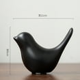 thumbnail image 4 of Set of 3 Bird Decor Figurine Ceramic Bird Statue Small Modern Bird Figurines Home Decor Decorative Ornaments for Shelf Desktop Living Room Bedroom Decorations, (Black), 4 of 5