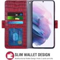 thumbnail image 3 of Compatible with Samsung Galaxy S21 Plus Glaxay S21+ 5G Wallet Case with Tempered Glass Screen Protector and Flip Card Holder Cell Phone Cover for Gaxaly S21+5G S21plus 21S + S 21 21+ G5 Red, 3 of 13