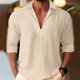 thumbnail image 1 of Men V Neck Solid Color T Shirt Casual Long Sleeve Muscle Slim Fit Tee Blouse Top, 1 of 6