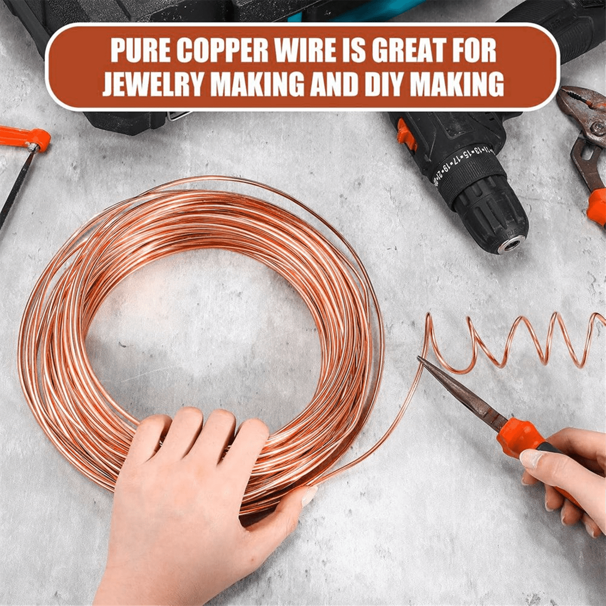 8 Gauge 100 Ft Pure Bare Copper Wire for Jewelry Making, Crafts, and Electroculture Gardening