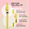 thumbnail image 3 of Pana 3/32" Gold Mini Cone Safety Nail Carbide Bit - Medium Grit, 3 of 7