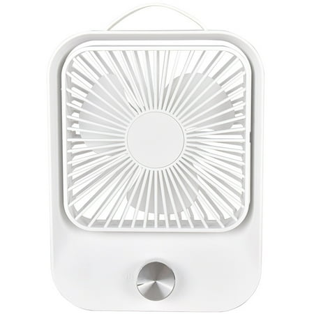 

Small Table Fan Rechargeable Stepless Speed for Home OfficeWhite