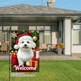 thumbnail image 3 of JOOCAR Welcome Christmas Dog Garden Flag with Santa Hat and Gifts for Winter Christmas Home Outdoor Garden Yard Door Decor 12x18 inch, 3 of 5