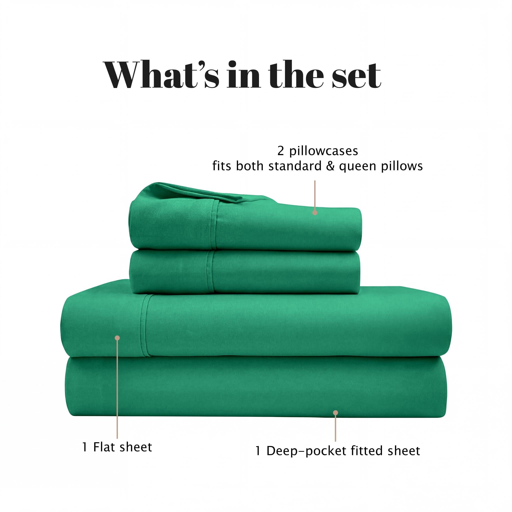 Superior Cotton Blend 800 Thread Count Sheet Set, Full, Hunter Green