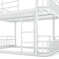 thumbnail image 6 of Queen over Queen Bunk Bed, Metal Frame, Ladders & Guardrails, Space-Saving, Teens Adults, White, 6 of 10