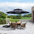 thumbnail image 1 of PURPLE LEAF Parasol de Patio Rond de Luxe 11 Pi, Grand Parasol Déporté à Mât Décentré avec Rotation à 360°, Gris, 1 of 13
