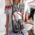 thumbnail image 1 of Fiudx Camisas para Mujer Mujer Casual Verano Impresión Manga Corta Cuello Redondo Suelta Camiseta Blusa Tops, 1 of 5