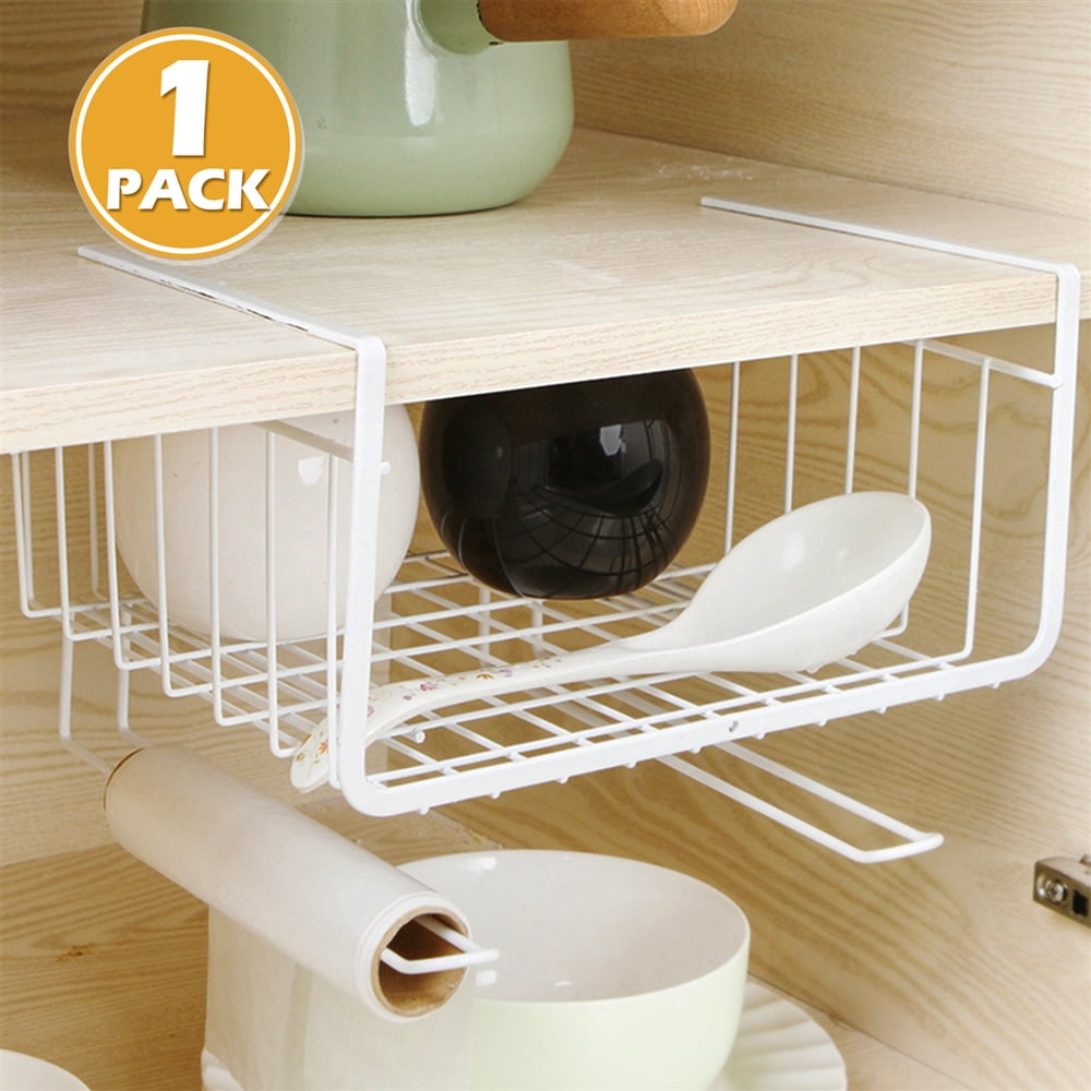 BigRoof Under Shelf Basket Wire Hanging Pantry Storage Organizer For