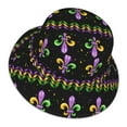 thumbnail image 3 of Naloa Mardi Gras Fleur de Lis Reflective Double-Sided Bucket Hat, Sun Hat, Soft and Breathable for Gardening, Beaching, Camping, Hiking, Fishing, 3 of 9
