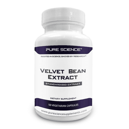 Pure Science Mucuna Pruriens (Velvet Bean) Standardized 95% Mucana L-Dopa Extract 400mg Testosterone Supplement, Improves Mood & Boosts Libido - 50 Vegetarian (Best Mucuna Pruriens Supplement)